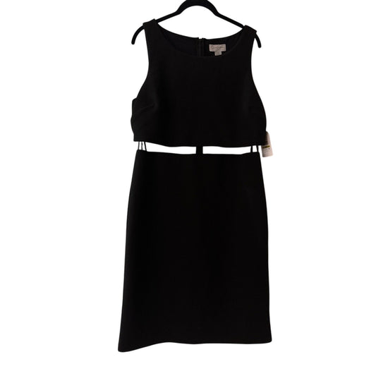 NWT Jesica Simpson black mesh cut out midi dress size 14
