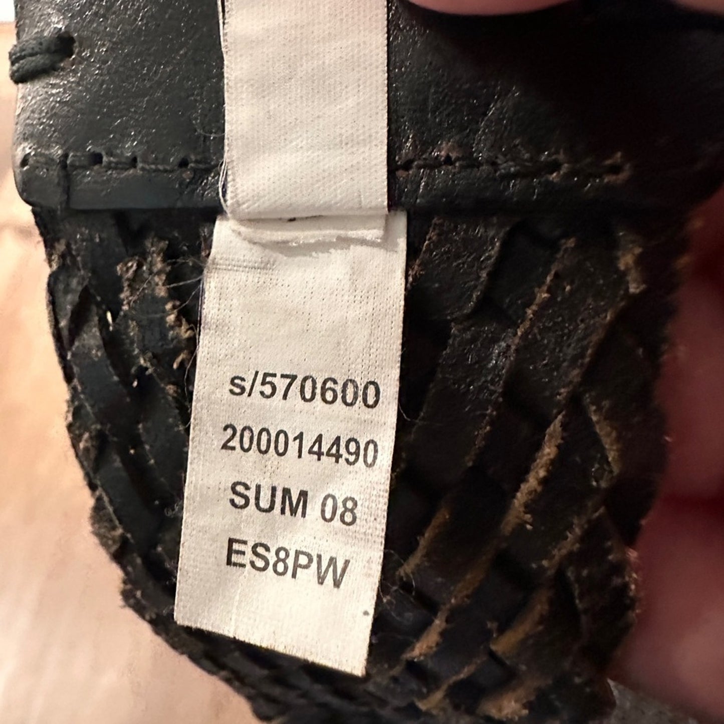 Gap Y2K era dark leather chunky braided belt size small