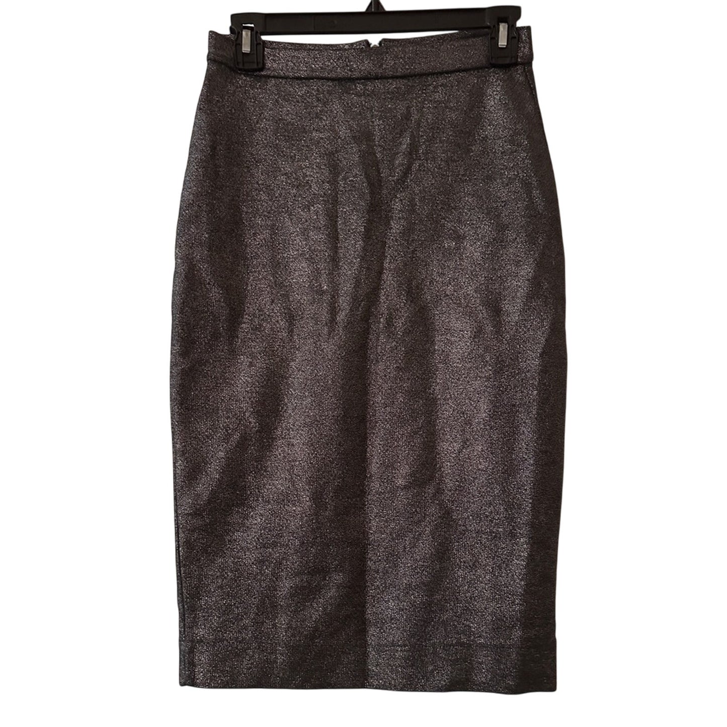 Zara TRF grey silver metallic pencil skirt size small