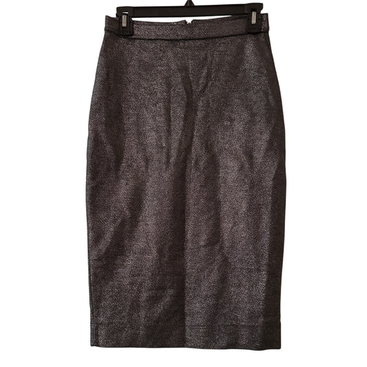 Zara TRF grey silver metallic pencil skirt size small