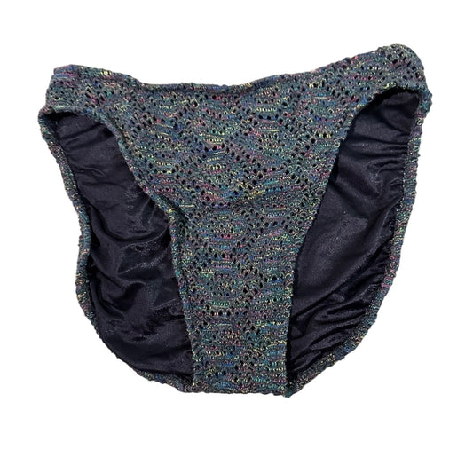 Vintage Jantzen green multicolored crochet knit bikini bottoms size 12