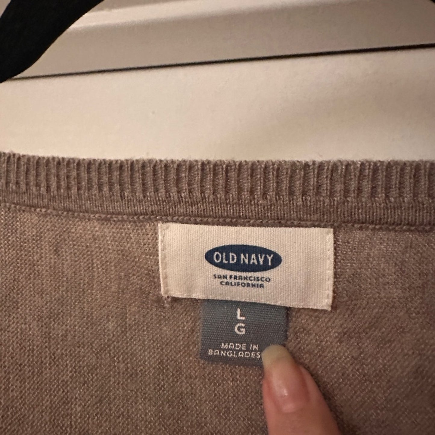Old Navy light brown round neck long sleeve tee size large