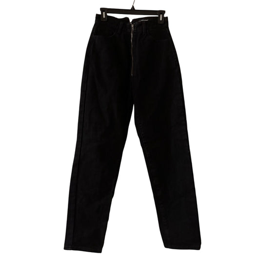 Prettylittlething black double zipper jeans size 4