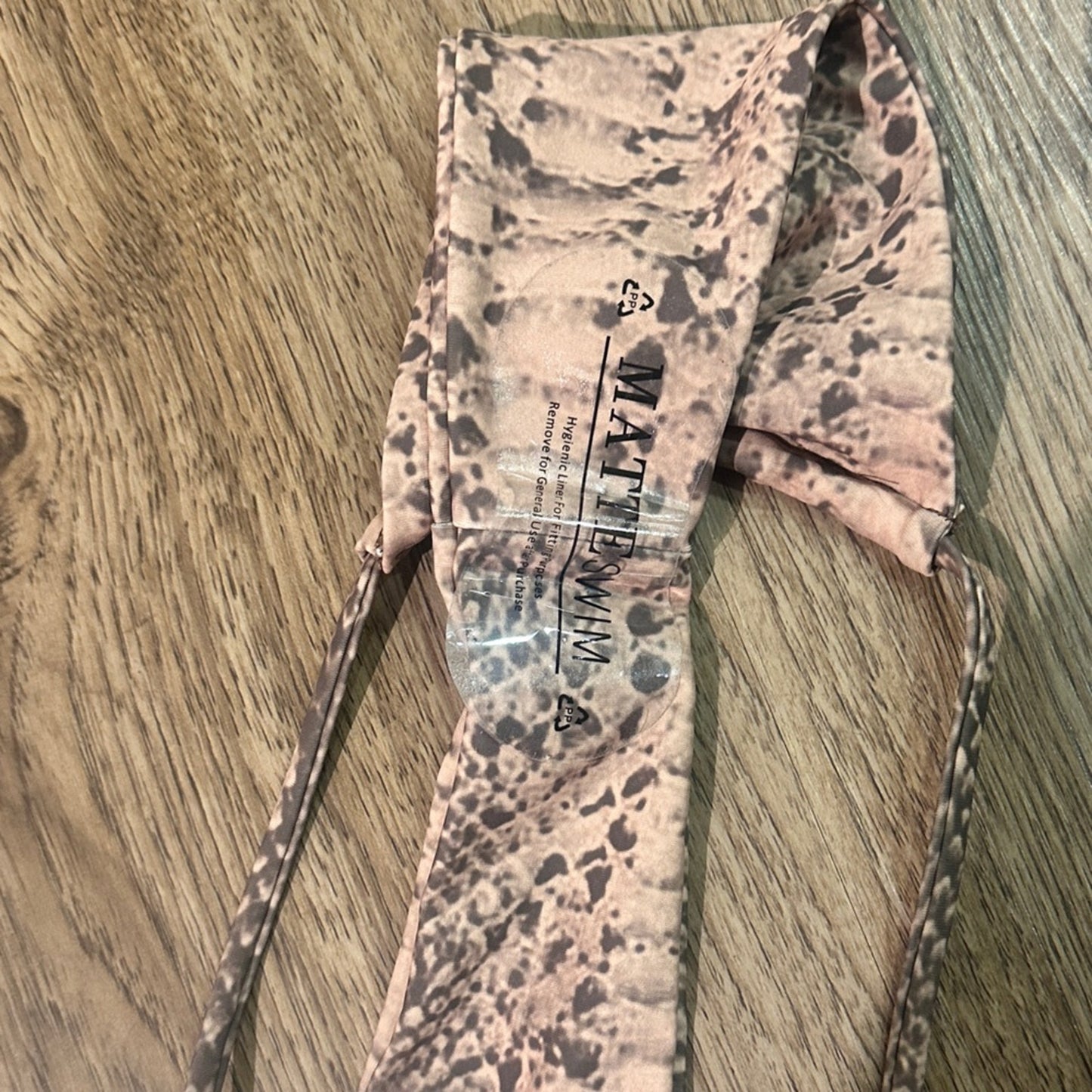 NWOT Matte swim brown snake print high waisted bikini swim bottom size medium