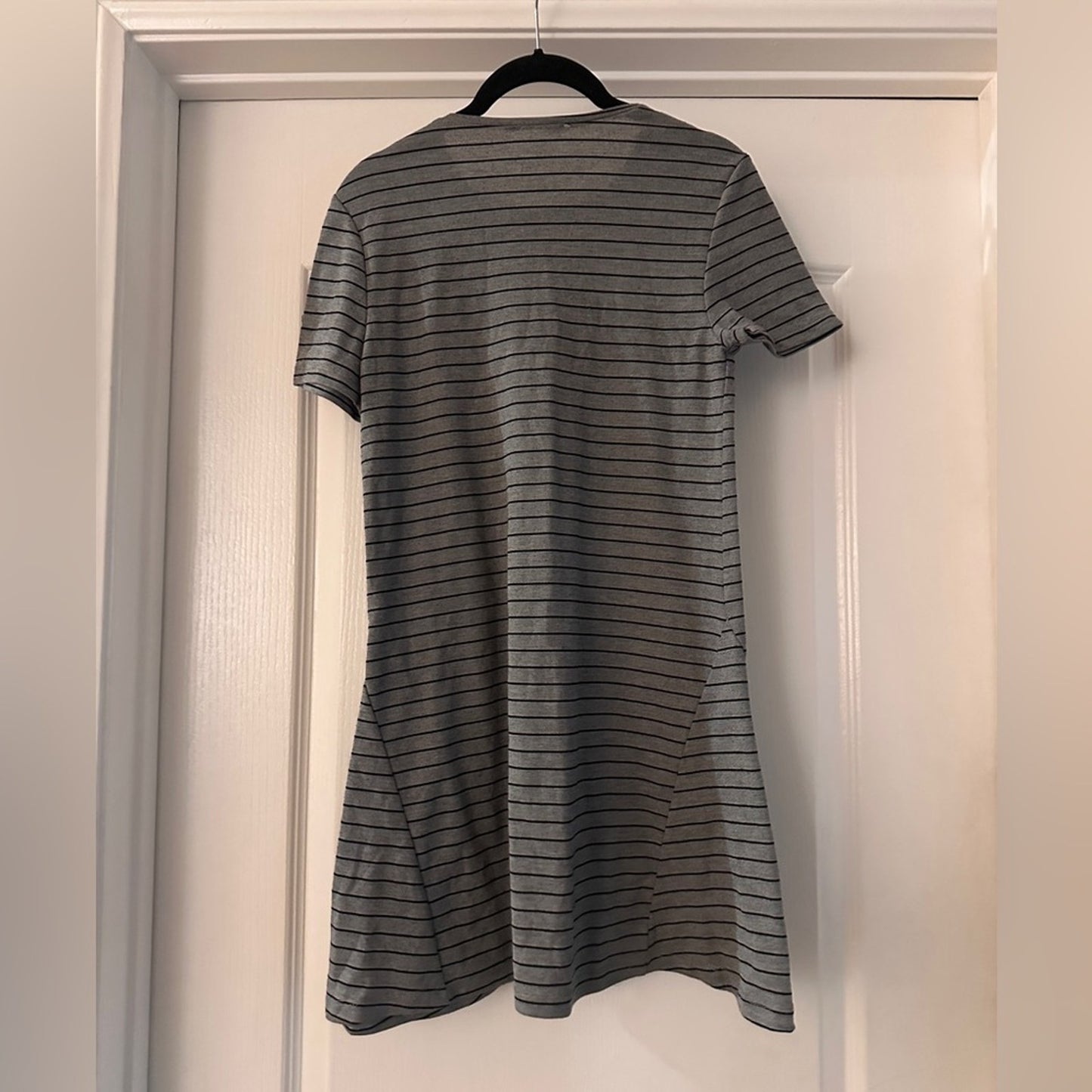 Zara grey and black striped mini dress size medium