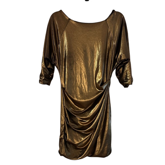 Rachel Rachel Roy gold 3/4 length sleeve cocktail dress size small