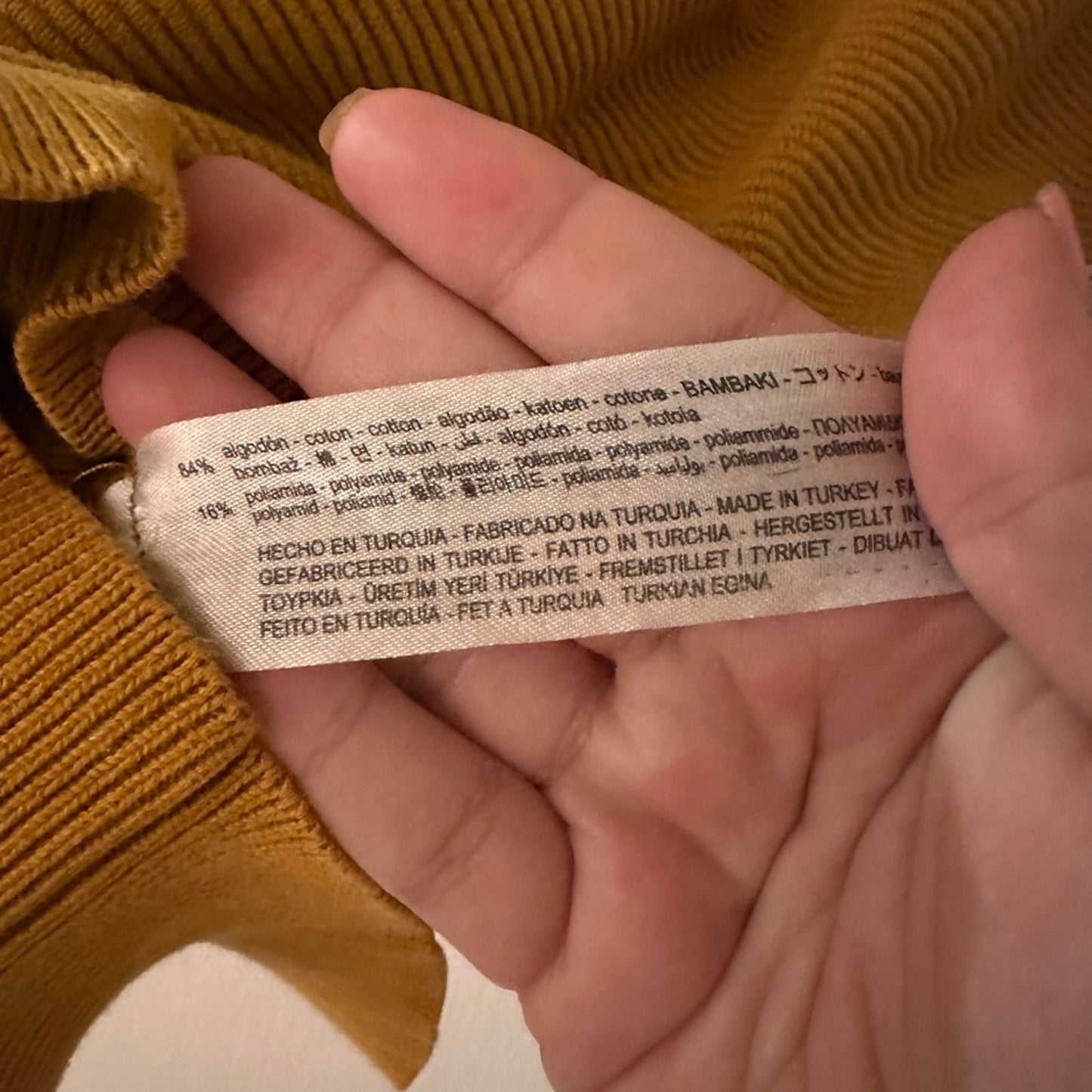 Zara mustard yellow ribbed sweater size medium