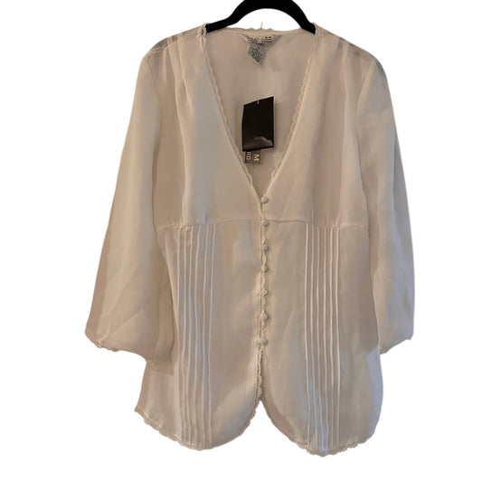NWT Uniform John Paul Richard white blouse size medium