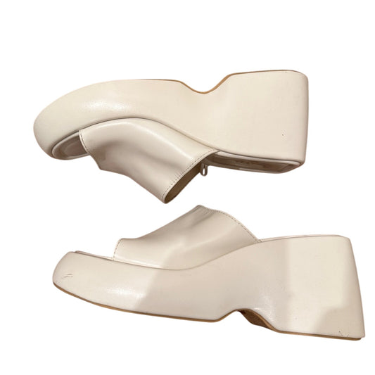 Zara cream chunky open toe platform slides size 38 / 8