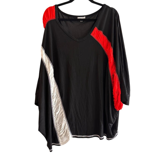 🍷Lemon Grass black Vneck oversized blouse size xxl