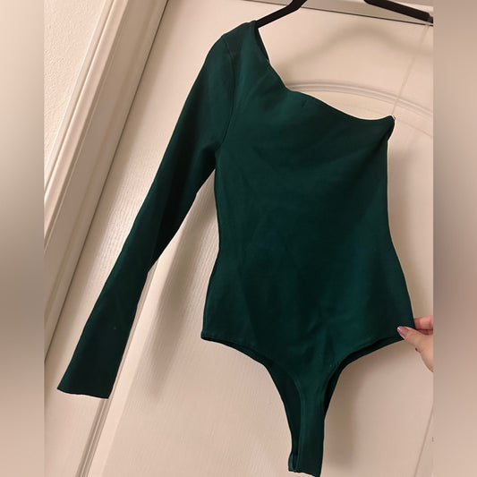 NWT Asymmetrical Green Bodysuit Size Medium