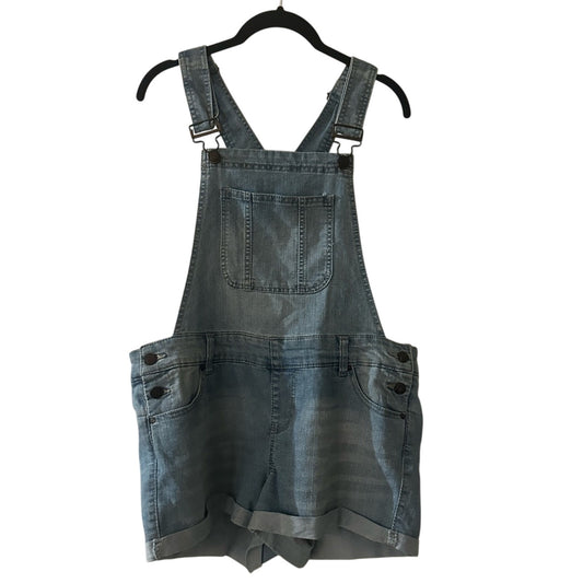 Vintage Blue Spice lightwash denim short overalls