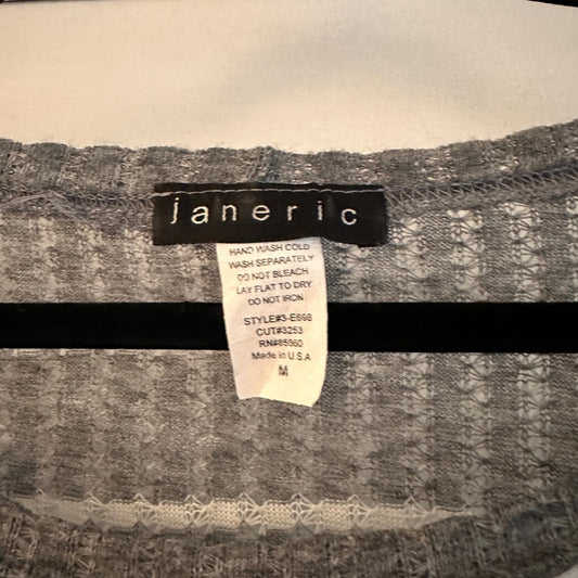 🍷Vintage Janeric boxy grey and white striped knit top size M