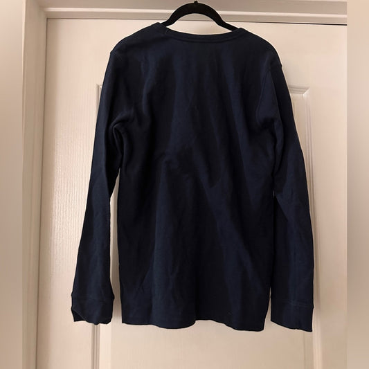 Volcum navy blue waffle knit long sleeve tee size medium